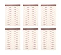 Mikinona 6 Fogli di Sopracciglia Autoadesive Impermeabili 3D Effetto Realistico per Trucco e Modellare Adesivi Temporanei per Sopracciglia da Donna Resistenti a Umidità e Vento per