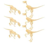 Mikinona 6 Kit Costruzione Scheletri Dinosauri in Plastica Sicura Modelli Fossili Realistici per Gioco Educativo Scavo e Assemblaggio per Feste e Sviluppo Cognitivo
