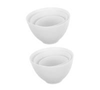 Mikinona 6 pezzi Ciotole in Silicone per Maschera Viso Resistente e Flessibile Miscelazione Facile per Uso Domestico e Cura Capelli Senza Odore e Antiurto Bianco Piccolo Medio Grande