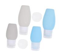 Mikinona 6 Pezzi Contenitori Da Viaggio in Silicone Vuoti Per Liquidi Da Toeletta Compressibili e Riutilizzabili Adatti Per Profumi Bagnoschiuma Estratti Essenziali Colori Blu e Grigio Per