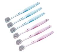 Mikinona 6 pezzi Spazzolino da Denti Antibatterico con Setole Morbide Crystal Trasparente Ergonomico per Igiene Orale Quotidiana Adulti