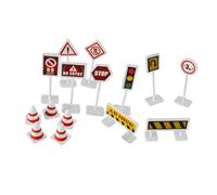 Mikinona 6 Set Segnali Stradali Educativi per Modelli Stradali Simulazione per Insegnare Regole Giocattoli Didattici per Asilo e Giochi di Ruolo