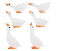 Mikinona 6pezzi Mini Cigno Luminoso in Resina Decorazione Da Giardino in Miniatura Ornamento Di Cigno Per Micro Paesaggio Figura Di Mini Animali Statua Di