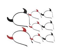 Mikinona 8 pezzi Cerchietto Corna da Diavolo Glitterate per Halloween Cosplay Costume Demone Accessorio
