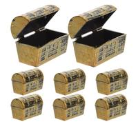 Mikinona 8 Pezzi Mini Scrigni del Forziere Pirata in Plastica Resistente Modelli Realistici per Decorazioni Festa e Conservazione Gioielli Portagioie Vintage Compatti e Portatili per