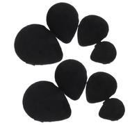 Mikinona 8 Pezzi sbuffo di trucco riutilizzabile Soffio di cipria per fissare il trucco da viaggio sbuffo di cosmetici di fondazione liquida Black