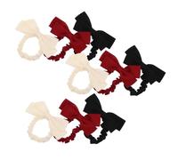 Mikinona 9 Pezzi Elastici per Capelli con in Seta Fasce Elastiche Doppi Strati Morbidi Fermacoda con Nodo Accessori Vintage Stile Francese per Donne e Ragazze