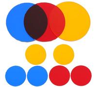 Mikinona 9 pezzi Filtri Colorati Circolari in Plastica per Didattica Ottica Schede Filtri Colore con Pellicola Protettiva Effetti Visivi Creativi per Apprendimento e Colore Colore Casuale