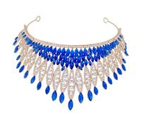 Mikinona accessorio per a mer reale nozze ballo studentesco spose fascia di compleanno corone della sposa per il matrimonio Accessori per matrimoni strass Blu