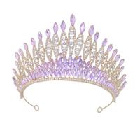 Mikinona Accessorio per con di strass parola fascia diadema per la sposa copricapo Accessori per matrimoni corone della sposa per il matrimonio Lega di zinco Viola,porpora