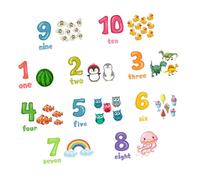 Mikinona Adesivi Murali Numeri Colorati per Cameretta Stickers Educativi Autoadesivi con Design Animato per Apprendimento e Decorazione Parete Ragazzo Ragazza Ragazza