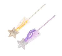 Mikinona Bacchette Magiche Fata 2 Pezzi Stella a Cinque Punte Glitterata, Giocattoli e Oggetti di Scena per Cosplay, Feste e Performance di Compleanno