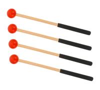 Mikinona Bacchette Per Marimba Con Manici in Legno 2 Paia Di Bacchette Per Xilofono in Gomma Color Mattone Rosso Per Batteria