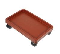 Mikinona Base Rettangolare Vassoio Mobile Rossa, con Ruote per Piante | Plastica Robusta, Facile da Pulire, Capacità Elevata, per Vaso e Fioriera, Spostamento Semplice