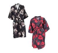 Mikinona Camici Da Parrucchiere Per Clienti 2 Pezzi Stampa Rosa, Tessuto Morbido e Liscio, Cintura Sagomata Fiocco, Abiti Protettivi Per Taglio e Tintura Chioma in Salone Professionale