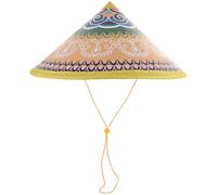 Mikinona Cappello di Bambù Intrecciato da Pescatore Cinese Protezione Solare, Copricapo Tradizionale Asiatico per Danza e Spettacoli, Accessorio per Travestimenti e Adulti, per Outdoor