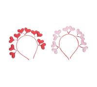 Mikinona Cerchietti per Chioma a Forma di Cuore 2 Pezzi Fasce Elastiche Regolabili per Feste Decorazioni Chioma Leggere e Flessibili per Matrimonio Natale e Compleanni Colore Casuale