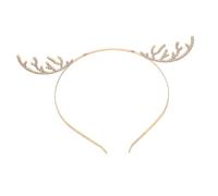 Mikinona Cerchietto Corna di Renna Strass Cerchietto Natalizio per Feste di Natale e Halloween Fascia per Capelli Fiocchi