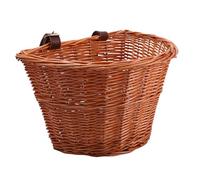 Mikinona Cestino in Intreccio di Salice a Forma di D per Bicicletta Manubrio Anteriore Staccabile Realizzato a Mano in Materiale Naturale Resistente e Spazioso per Bici Ragazzo Ragazza