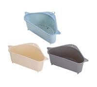Mikinona Cestino Portaoggetti per Rubinetto 3 Pezzi in Pp Plastica | Installazione senza Fori, Drenaggio Dell’acqua, Forma Creativa per Casa e Lavello