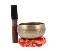 Mikinona Ciotola Tibetana Per Meditazione Strumento Musicale Curativo Ciotola Per Meditazione Curativa Set Di Guarnizioni Per Mazzuolo Ramato