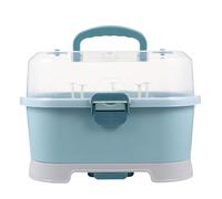 Mikinona Contenitore Grande per Bottiglie in PP con Scolapiatti Integrato Organizer per Asciugatura e Accessori Allattamento Portabottiglie Portatile Drenante e Lavabile per Ragazzo