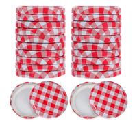 Mikinona Coperchi per Barattoli Bocca in Ferro Guarnizione Sigillante, Tappi per Conserve e Marmellate, Diametro 6,3 Cm, Accessori per Inscatolamento Casalingo, Confezione da 40 Pezzi