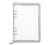 Mikinona Copertina per Quaderno ad Anelli a 6 Anelli con Zip, Copertina Protettiva in PVC Trasparente Sfumatura Blu Nebbia, Facile da Pulire e Leggera per Taccuino da Viaggio e Diario A6