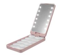 Mikinona Custodia Per Ciglia Finte Con Specchio Con Luce Led Elegante Custodia Per Il Trucco in Oro