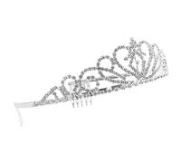 Mikinona di strass della sposa nuziale per la sposa copricapo a Nozze coroncina sposa Bride Wedding Headband Fascia per a per donna lega Argento