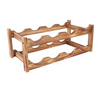 Mikinona Elegante Portabottiglie in Legno A Doppio Portabottiglie Dal Design Moderno Per La Cucina Di Casa