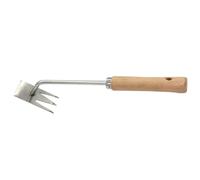 Mikinona Estirpatore Erbacce Impugnatura Ergonomica in Acciaio Inox Manuale | Denti a V, Resistentea Ruggine E'usura, Colore Argento, per Giardinaggio Domestico e Orto