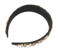 Mikinona Fascia per Capelli Larga Strass Stile Barocco Copricapo da Sposa Decorativo Accessorio per Capelli Scintillante Retrò Bianco