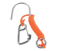 Mikinona Gancio Singolo per Immersioni Subacquee in Acciaio Inox 120 Cm con Corda Arancione Resistente all’Acqua Marina Attrezzatura Subacquea per Impieghi Gravosi per Sicurezza e Guida