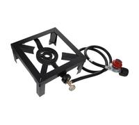Mikinona Gas Portatile in Ghisa per con Regolatore e Bruciatore ad Alta Potenza per Picnic Bbq Esterna Compatibile con Bombole Gpl