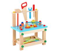 Mikinona Gioco Attrezzi Smontabile per Tavolo Combinato da Costruzione Materiale Legno Qualità Colori Vivaci per Sviluppo Intelligenza e Creatività Gioco Educativo per Ragazzi e Ragazze