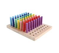 Mikinona Gioco di riabilitazione mano in legno, con bastoncini colorati e design modulare, per coordinazione occhio-mano e motricità fine, per