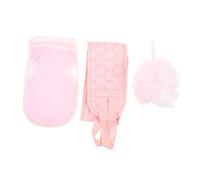 Mikinona Guanti Doccia e Palla da Bagno Kit da Doccia da Lunghe Cinghie per Massaggio alla Schiena e Pulizia del Corpo Materiale di Comodo e Resistente