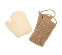 Mikinona Guanto Esfoliante Da Doccia 2 Pezzi Asciugamano Lungo 60x11cm Per Scrubber Esfoliante Corpo e Schiena Schiuma Ricca Per Bagno e Pulizia Profonda, Set Per Adulti