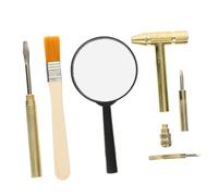 Mikinona Kit Scavo Giocattolo Per Ragazzo Set Strumenti Scavo Archeologico Martello Scalpello d Ingrandimento e Pennello Per Scavare Pietre Preziose e Dinosauri