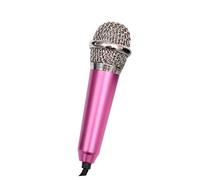 Mikinona Mini Microfono Portatile Rosa Per Karaoke Con Cuffie Integrate Microfono Condensatore Leggero Per Registrazione Vocale e Chat Su Smartphone Pc Tablet