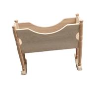 Mikinona Miniatura Culla in Legno per Bambole Piccola Culla Realistica per Casa delle Bambole Decorazione Mini House per Amanti del Te e Micro Paesaggi Materiale Legno Premium Duraturo per