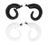 Mikinona Mollette Chioma Corna di Pecora per Cosplay, Nero, Plastica | Due Paia Incluse, Stile Elegante e Unico, per Carnevale, Accessorio Leggero
