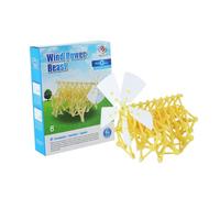 Mikinona Montaggio Eolica per Sicuro e Non Tossico Kit Educativo in Plastica Resistente Sviluppo e Concetti Meccanici Colore Giallo