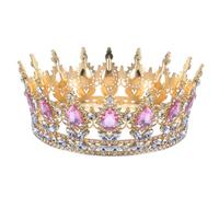 Mikinona Nuziale Bride Tiara Compleanno Per Le Donne Matrimonio Nuziale Diadema Di Strass D'epoca Tiara Di Matrimonio Ospite Corone Per Adulti Per Ragazze Formale Rosa Lega
