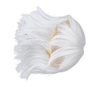 Mikinona Parrucca Bob Bianca Media con Frangia Sintetica Parrucca Dritta da Donna per Cosplay Feste e Uso Quotidiano Colore Bianco Brillante e Resistente