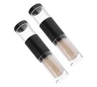 Mikinona Pennelli per Cipria e Blush da Viaggio, 2 Pezzi Bottiglia Ricaricabile Integrata, Setole Piatte in Fibra Sintetica, Adatti per Trucco Viso Rapido e Pratico