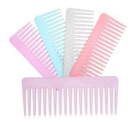 Mikinona Pettini a Denti Larghi Design Diritto Set 5 per Chioma Bagnati e Ricci, Plastica Resistente, Distribuzione Uniforme dei Prodotti e Presa Confortevole
