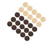 Mikinona Pezzi della Dama in Legno Rotondi 24 Pezzi per Gioco da Tavolo Backgammon Portatile per Appassionati e Famiglie, Pedine in Legno Sicuro per Giochi Società e Viaggi