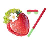 Mikinona Piñata Fragola Rossa Estiva in Cartone con Carta Crespa Completo per Festa di Compleanno Tema Fragola con Bastone Maschera e Coriandoli Colorati Decorazione Cinco De Mayo e Giochi